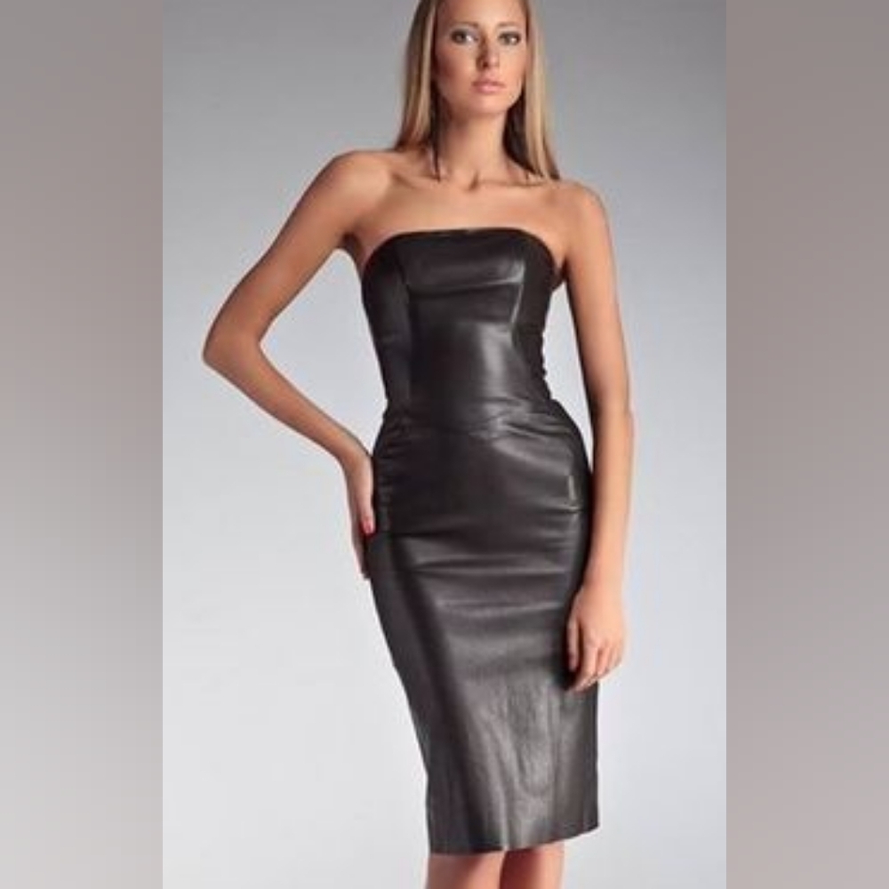 7 For All Mankind Black Strapless Dress